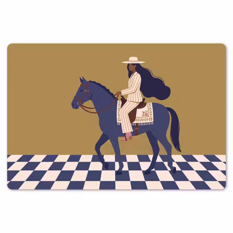 Vrouw - Paard - Rijden - Modern - Abstract Placemat vinyl groot -zzsfeer1_Kitchenyeah-website