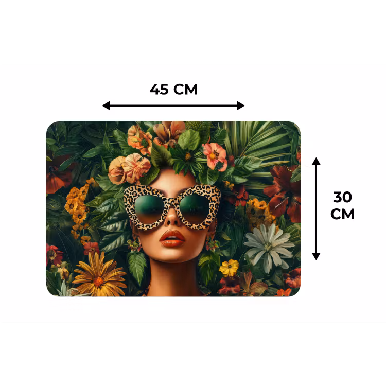 Vrouw - Panterprint - Jungle - Natuur - Luxe Placemat vinyl groot -specs