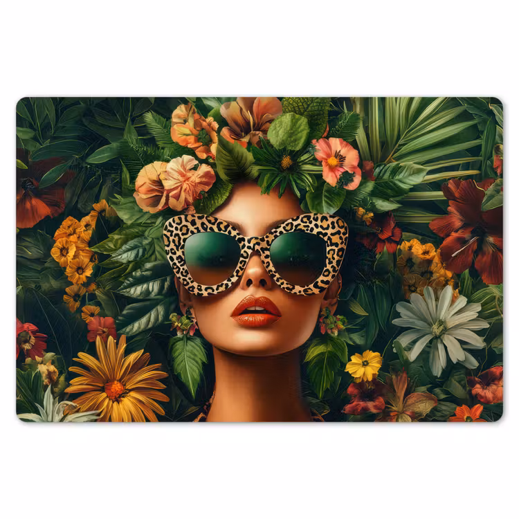 Vrouw - Panterprint - Jungle - Natuur - Luxe Placemat vinyl groot -zzsfeer1_Kitchenyeah-website