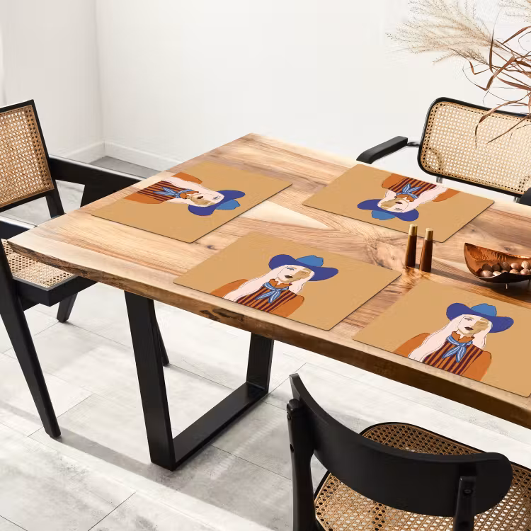 Vrouw - Portret - Abstract - Kleurrijk - Modern Placemat vinyl groot -zzsfeer4_Kitchenyeah-website