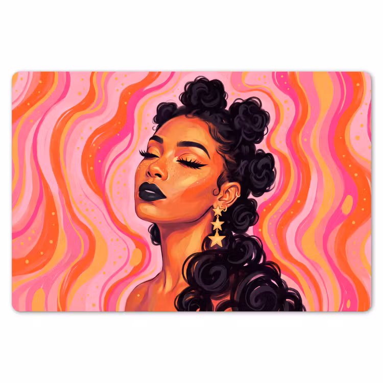 Vrouw - Portret - Abstract - Kleurrijk - Roze Placemat vinyl groot -zzsfeer1_Kitchenyeah-website