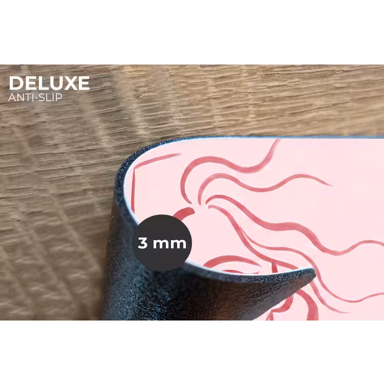 Vrouw - Portret - Abstract - Lijnkunst - Rood Placemat vinyl groot -closeup