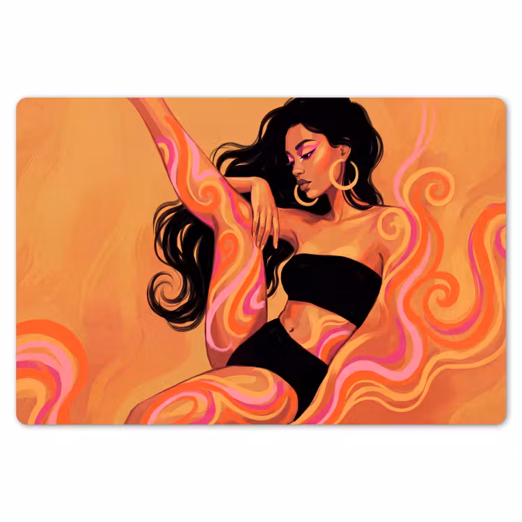 Vrouw - Portret - Abstract - Modern - Kleurrijk Placemat vinyl groot -zzsfeer1_Kitchenyeah-website
