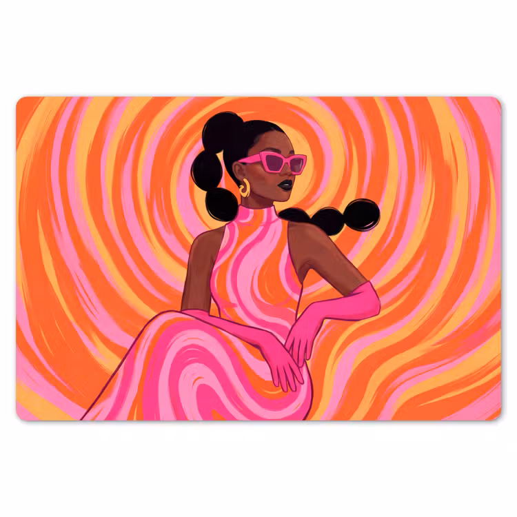 Vrouw - Portret - Kunst - Abstract - Roze Placemat vinyl groot -zzsfeer1_Kitchenyeah-website