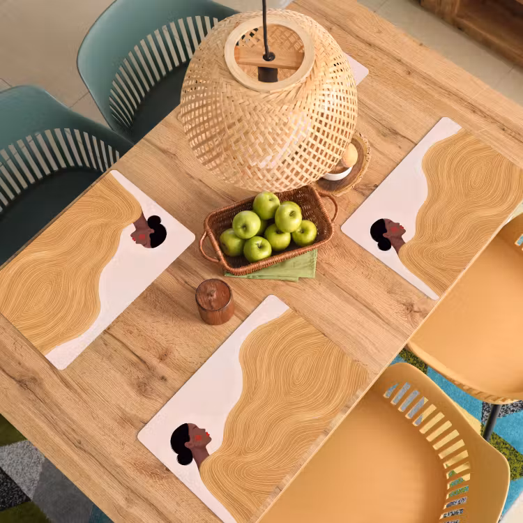 Vrouw - Profiel - Modern - Abstract - Kunst Placemat vinyl groot -zzsfeer5_Kitchenyeah-website