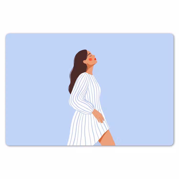 Vrouw - Profiel - Rust - Modern - Illustratie Placemat vinyl groot -zzsfeer1_Kitchenyeah-website