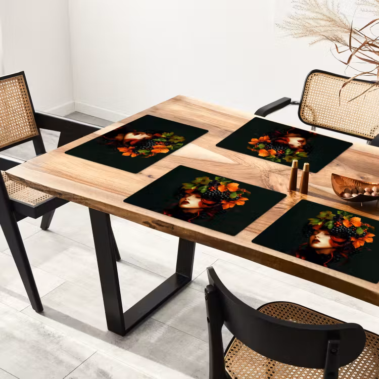 Vrouw - Rood - Groen - Druiven Placemat vinyl groot -zzsfeer4_Kitchenyeah-website