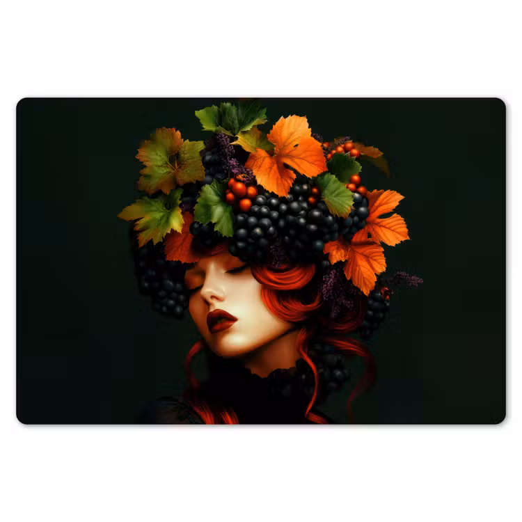 Vrouw - Rood - Groen - Druiven Placemat vinyl groot -zzsfeer1_Kitchenyeah-website