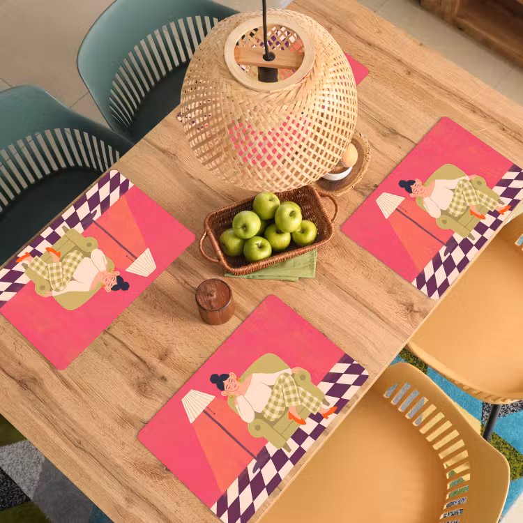 Vrouw - Rust - Interieur - Modern - Kunst Placemat vinyl groot -zzsfeer5_Kitchenyeah-website