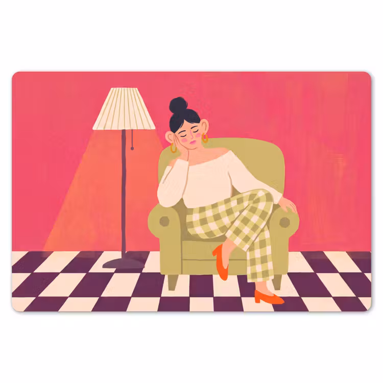 Vrouw - Rust - Interieur - Modern - Kunst Placemat vinyl groot -zzsfeer1_Kitchenyeah-website