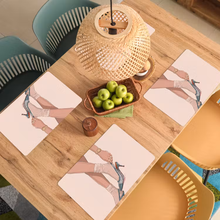 Vrouw - Schoen - Mode - Lifestyle - Groen Placemat vinyl groot -zzsfeer5_Kitchenyeah-website