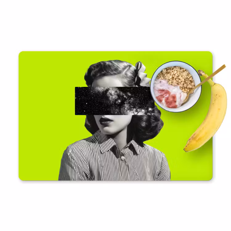 Vrouw - Sterrenhemel - Groen Placemat vinyl groot -zzzproduct_Kitchenyeah-website