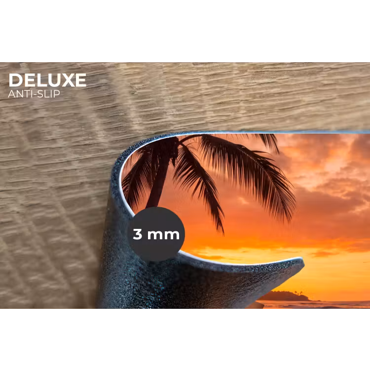 Vrouw - Surfplank - Strand - Zonsondergang - Oranje Placemat vinyl groot -closeup