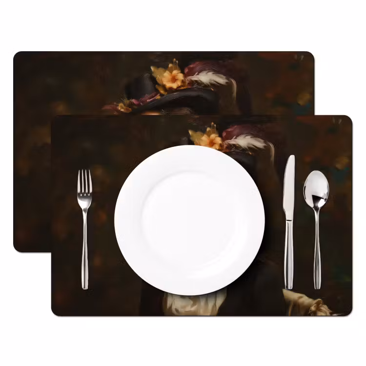 Vrouw - Victoriaans - Portret Placemat vinyl groot -zzsfeer2_Kitchenyeah-website