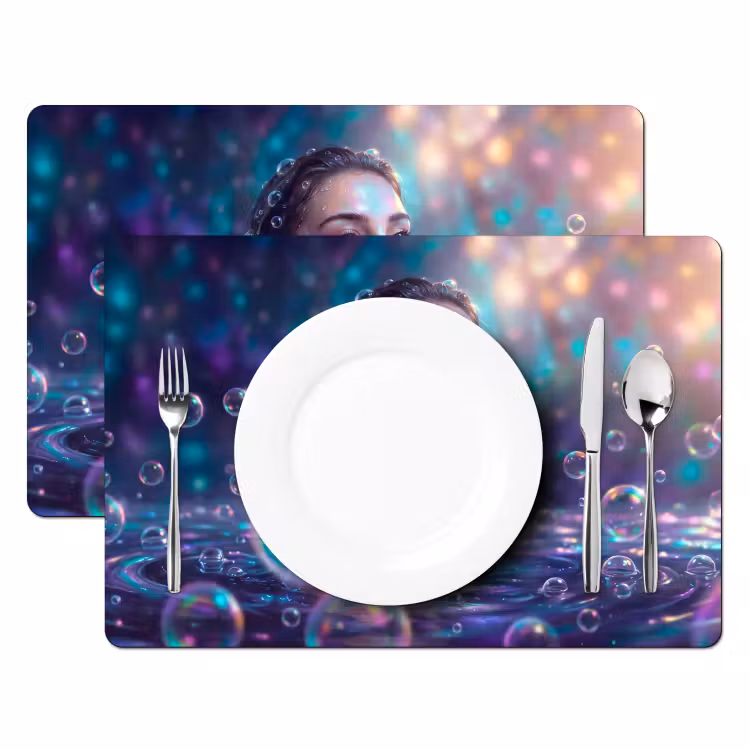 Vrouw - Water - Portret - Kleurrijk - Modern Placemat vinyl groot -zzsfeer2_Kitchenyeah-website