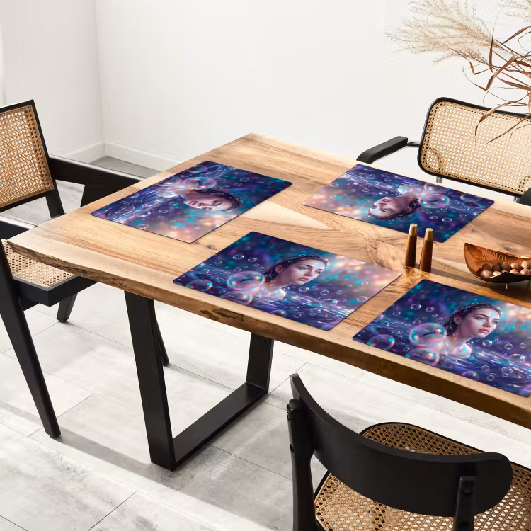 Vrouw - Water - Portret - Kleurrijk - Modern Placemat vinyl groot -zzsfeer4_Kitchenyeah-website