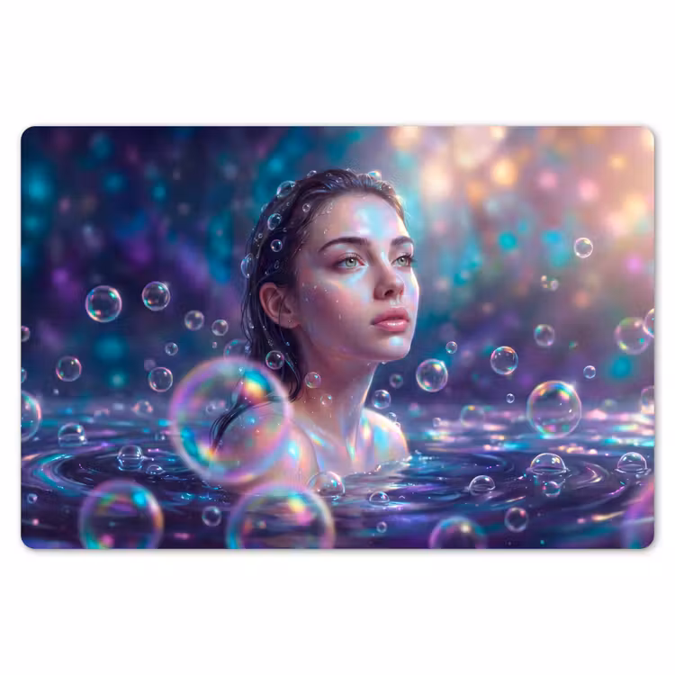 Vrouw - Water - Portret - Kleurrijk - Modern Placemat vinyl groot -zzsfeer1_Kitchenyeah-website
