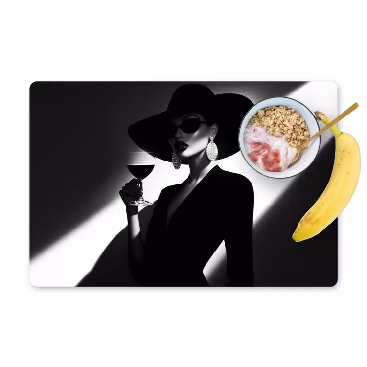 Vrouw - Wijn - Chic Placemat vinyl groot -zzzproduct_Kitchenyeah-website