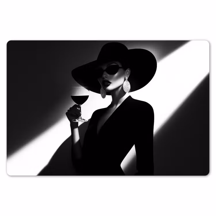 Vrouw - Wijn - Chic Placemat vinyl groot -zzsfeer1_Kitchenyeah-website