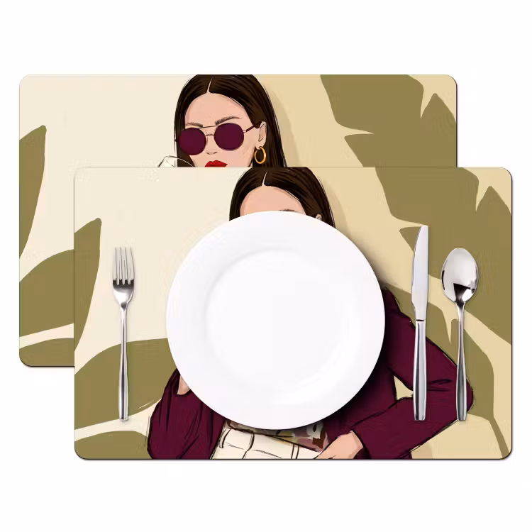 Vrouw - Wijn - Portret - Mode - Modern Placemat vinyl groot -zzsfeer2_Kitchenyeah-website
