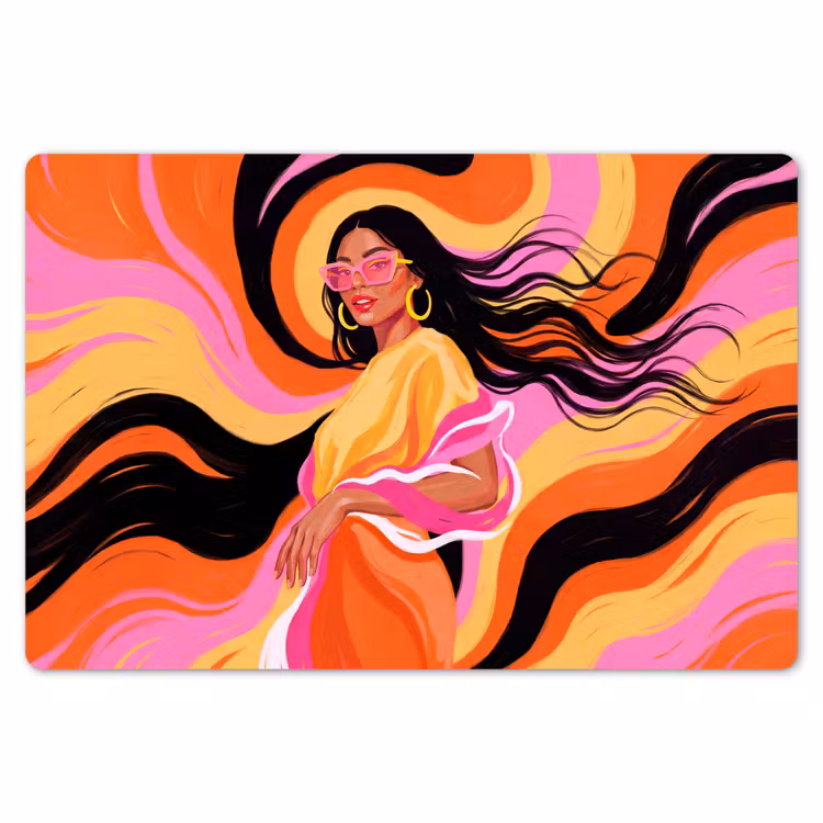 Vrouw - Zonnebril - Abstract - Kleurrijk Placemat vinyl groot -zzsfeer1_Kitchenyeah-website
