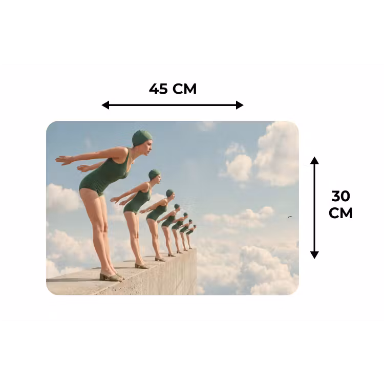 Placemat - 6 stuks - Vrouwen - Duikhouding - Wolken - Vrouwen - Duikhouding - Wolken Placemat vinyl groot