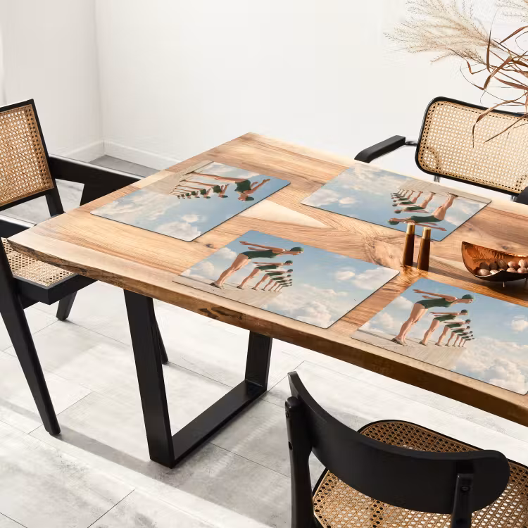Placemat - 6 stuks - Vrouwen - Duikhouding - Wolken - Vrouwen - Duikhouding - Wolken Placemat vinyl groot