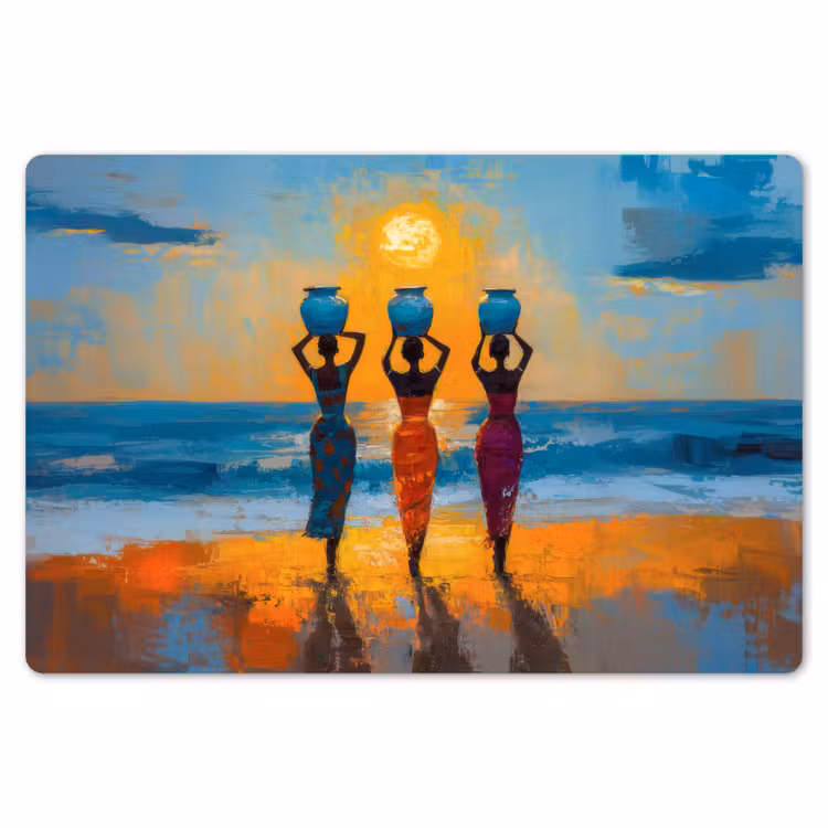 Vrouwen - Strand - Zondsondergang Placemat vinyl groot -zzsfeer1_Kitchenyeah-website