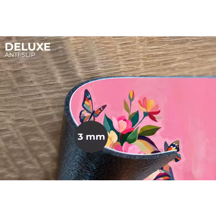 Vrouwengezicht - Vlinders - Kleurrijk Placemat vinyl groot -closeup