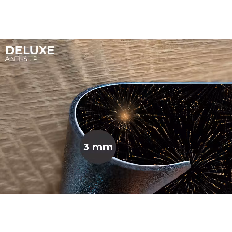 Vuurwerk - Patroon - Feestelijk - Goud - Zwart Placemat vinyl groot 368 -closeup