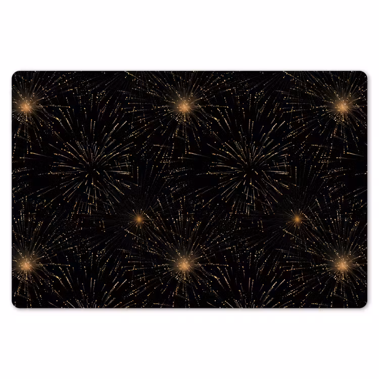 Vuurwerk - Patroon - Feestelijk - Goud - Zwart Placemat vinyl groot 368 -zzsfeer1_Kitchenyeah-website