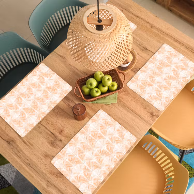Waaier - Patroon - Perzik Placemat vinyl groot 368 -zzsfeer5_Kitchenyeah-website