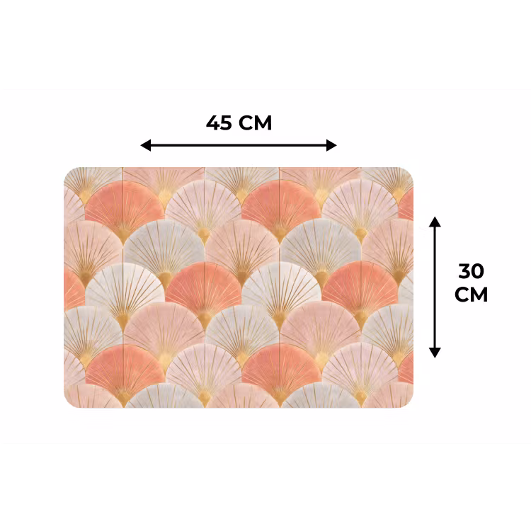 Waaiers - Goud - Roze Placemat vinyl groot 368 -specs