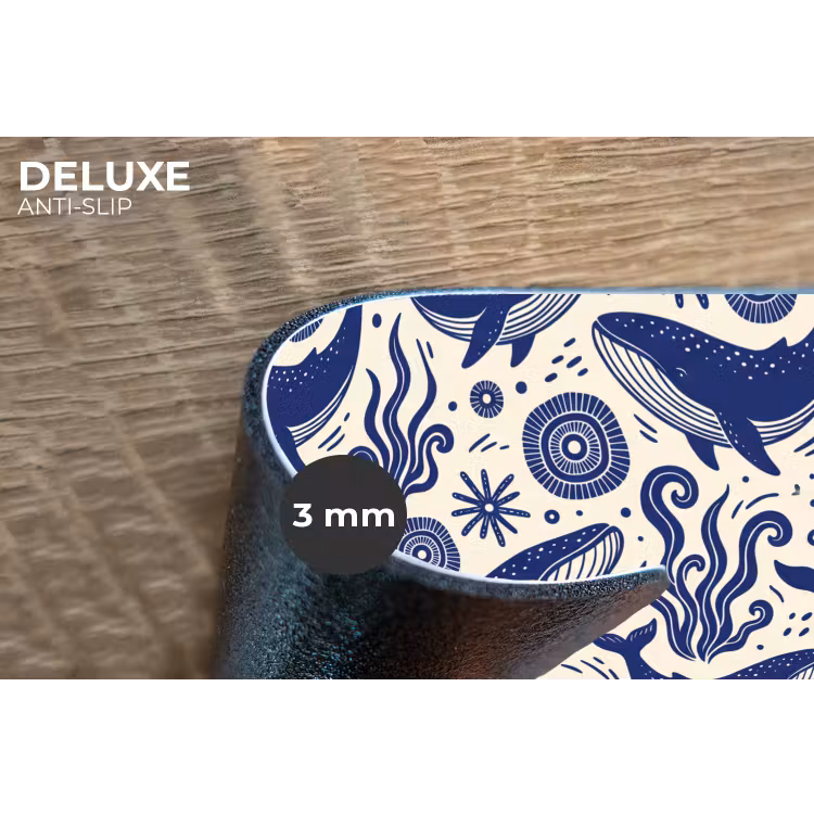 Walvis - Onderwater - Dieren - Abstract - Blauw Placemat vinyl groot -closeup