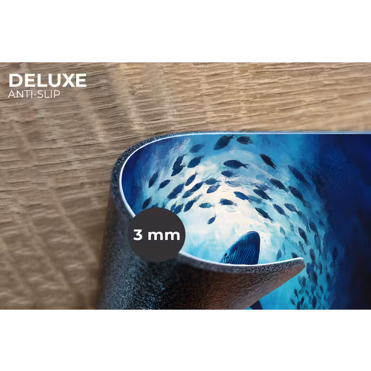 Walvis - Vissen - Donkerblauw Placemat vinyl groot -closeup