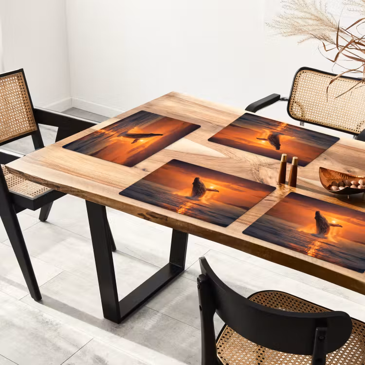 Walvis - Zon - Zee Placemat vinyl groot -zzsfeer4_Kitchenyeah-website