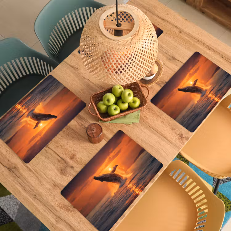 Walvis - Zon - Zee Placemat vinyl groot -zzsfeer5_Kitchenyeah-website