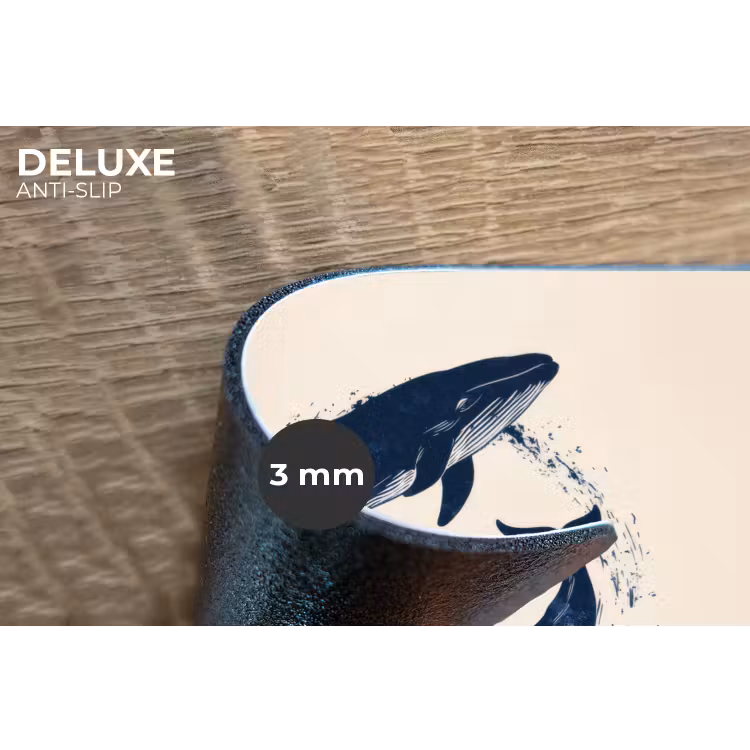 Walvissen - Spetters - Cirkel - Donkerblauw Placemat vinyl groot -closeup