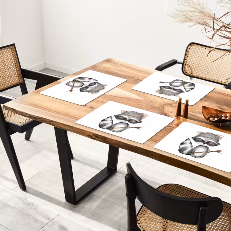 Wasbeer - Dier - Bosdieren Placemat vinyl groot -zzsfeer4_Kitchenyeah-website