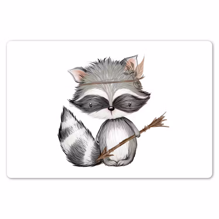 Wasbeer - Dier - Bosdieren Placemat vinyl groot -zzsfeer1_Kitchenyeah-website
