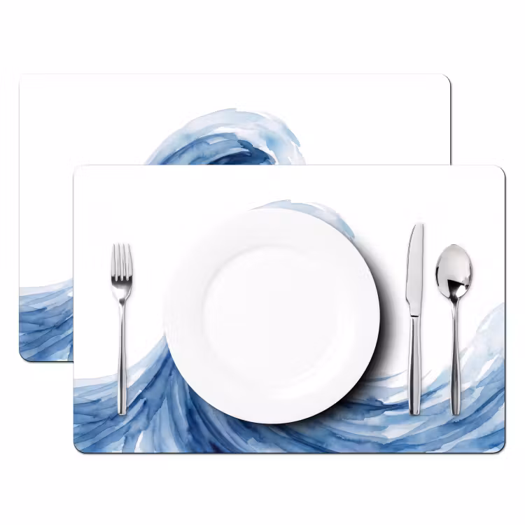 Water - Beweging - Natuur - Modern - Blauw Placemat vinyl groot -zzsfeer2_Kitchenyeah-website