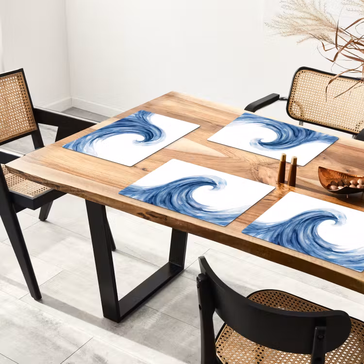 Water - Beweging - Natuur - Modern - Blauw Placemat vinyl groot -zzsfeer4_Kitchenyeah-website