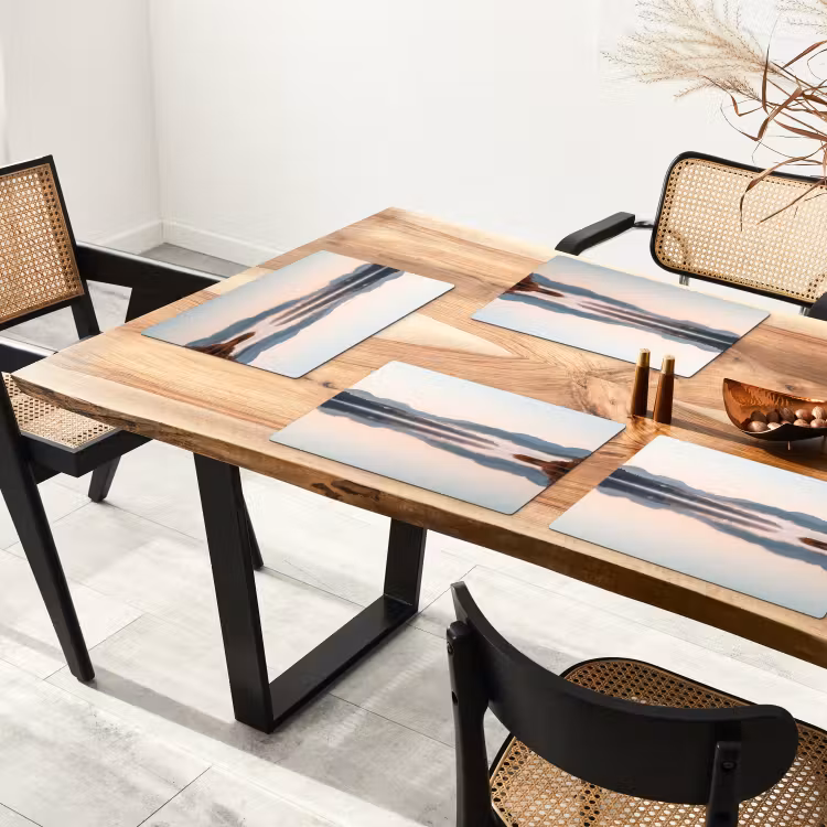 Water - Bomen - Mistlaag Placemat vinyl groot -zzsfeer4_Kitchenyeah-website