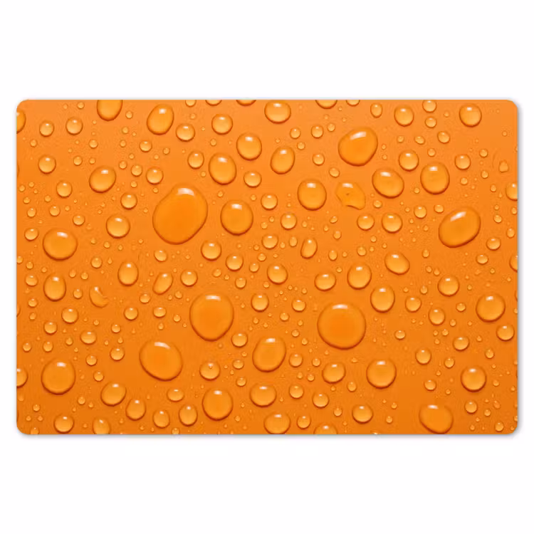 Water - Druppels - Oranje Placemat vinyl groot -zzsfeer1_Kitchenyeah-website