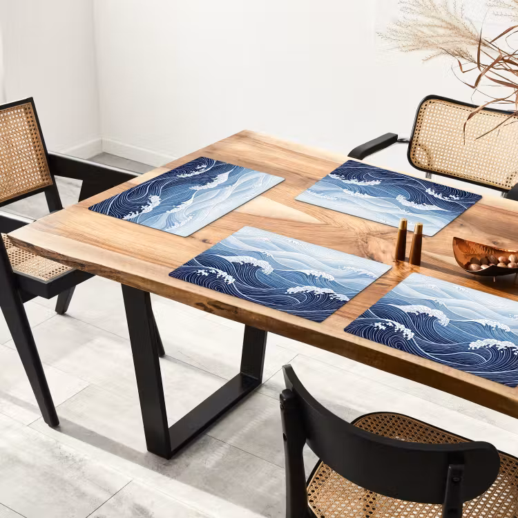 Water - Mozaïek - Landschap - Modern - Blauw Placemat vinyl groot -zzsfeer4_Kitchenyeah-website