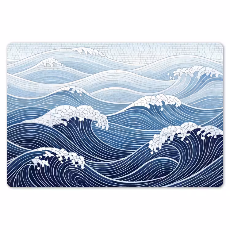Water - Mozaïek - Landschap - Modern - Blauw Placemat vinyl groot -zzsfeer1_Kitchenyeah-website