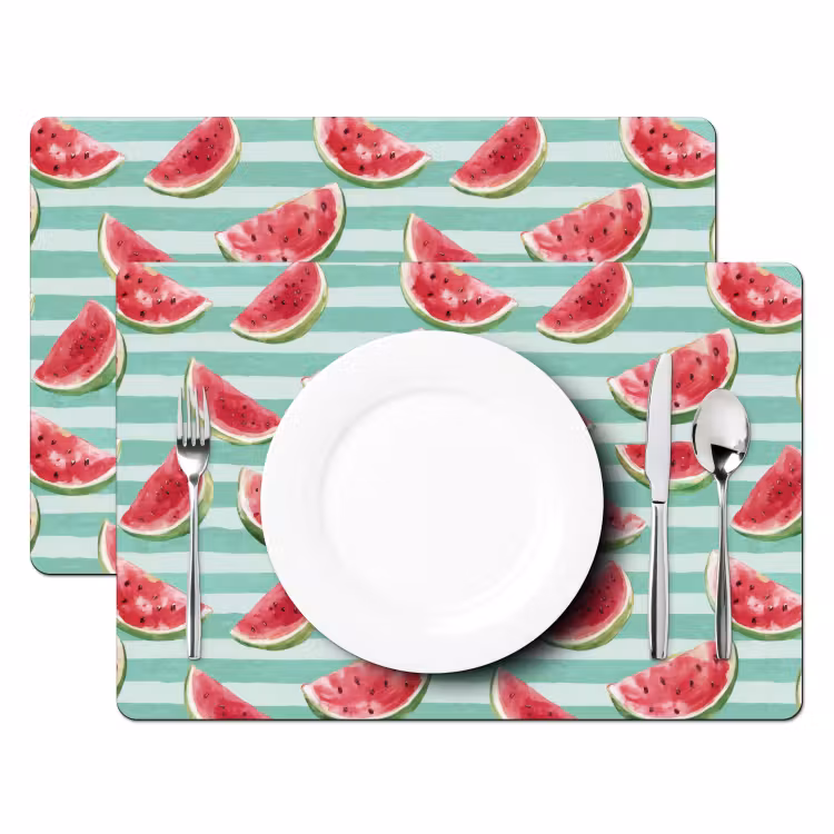 Watermeloen - Strepen - Groen Placemat vinyl groot 368 -zzsfeer2_Kitchenyeah-website