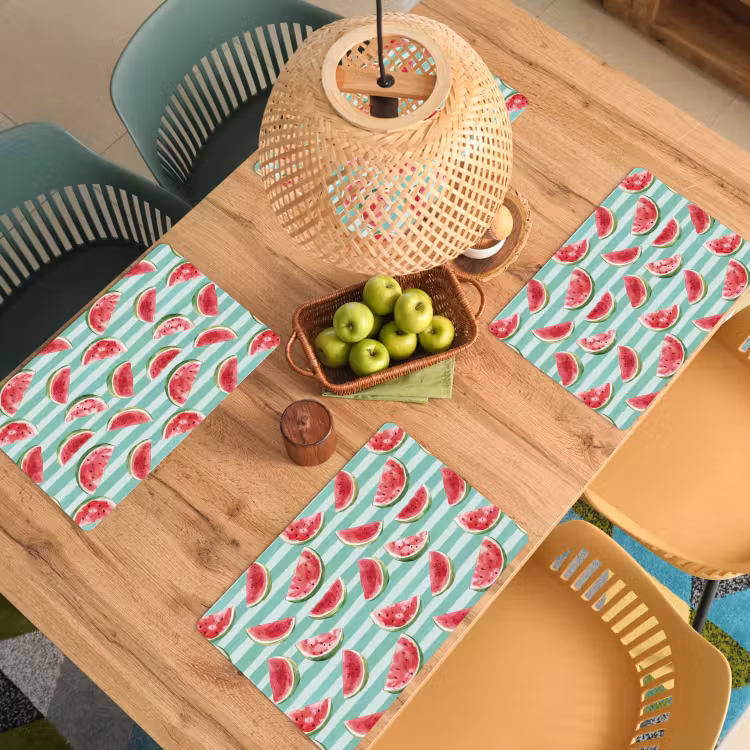 Watermeloen - Strepen - Groen Placemat vinyl groot 368 -zzsfeer5_Kitchenyeah-website