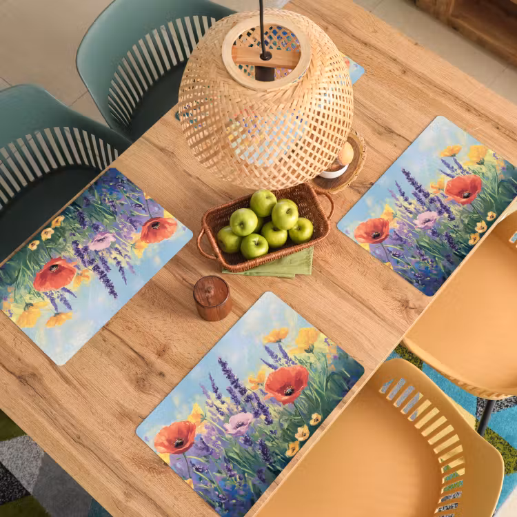 Weide - Bloemen - Kleurrijk Placemat vinyl groot -zzsfeer5_Kitchenyeah-website