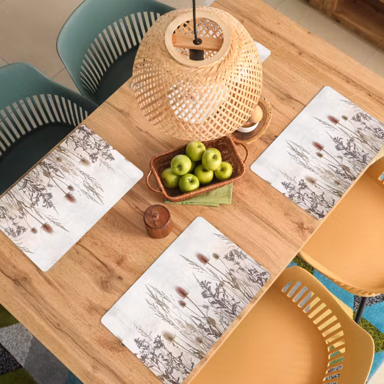 Weidebloemen - Design - Sepia Placemat vinyl groot -zzsfeer5_Kitchenyeah-website